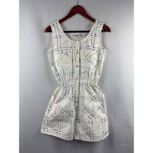Vintage A Paquette California Womens Sleeveless Button-Front Romper S Multicolor